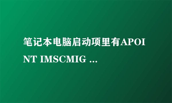 笔记本电脑启动项里有APOINT IMSCMIG IMJPKLMG STSYSTRA CTFMON禁用会有什么后果，这些是干什么的