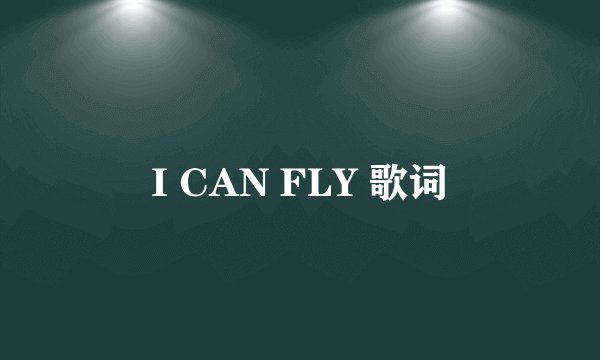 I CAN FLY 歌词
