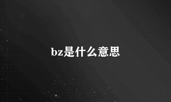 bz是什么意思