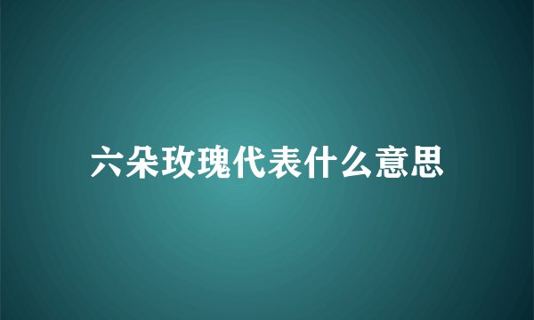 六朵玫瑰代表什么意思