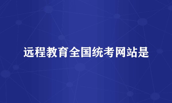 远程教育全国统考网站是
