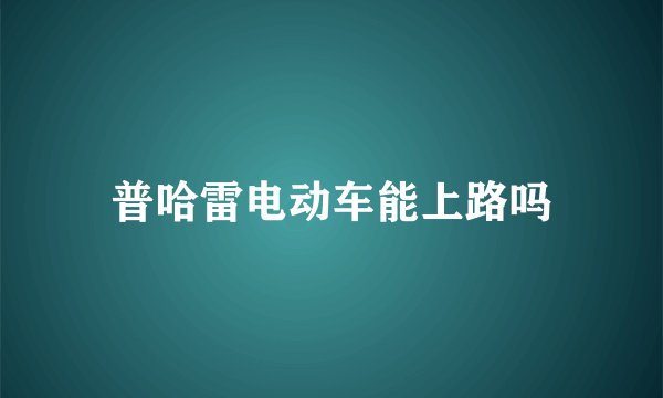 普哈雷电动车能上路吗