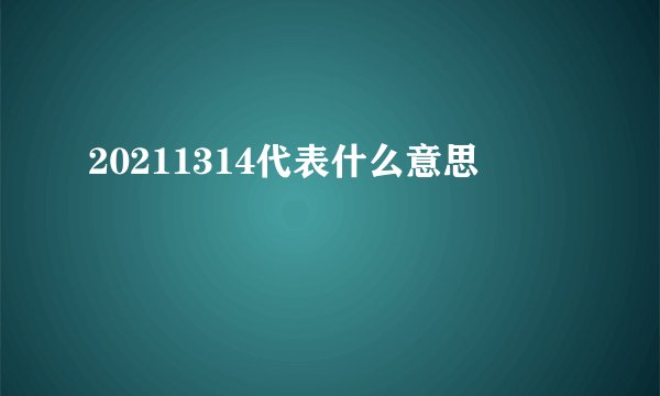 20211314代表什么意思
