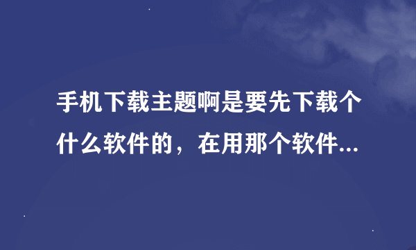 手机下载主题啊是要先下载个什么软件的，在用那个软件下载？我的手机是诺基亚5130