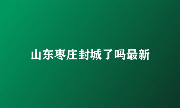 山东枣庄封城了吗最新