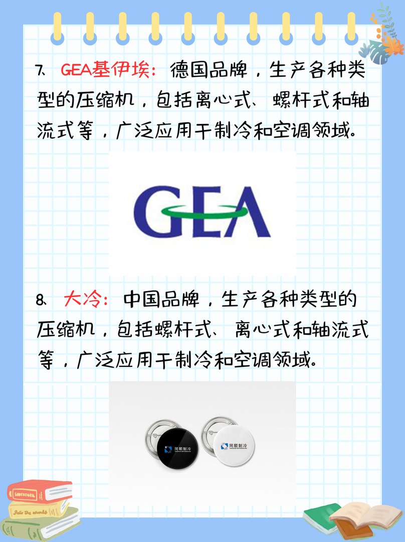 压缩机品牌前十名