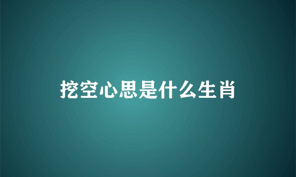 挖空心思是什么生肖