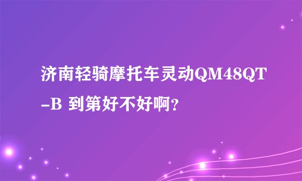 济南轻骑摩托车灵动QM48QT-B 到第好不好啊？
