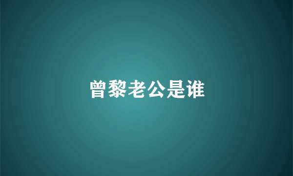 曾黎老公是谁
