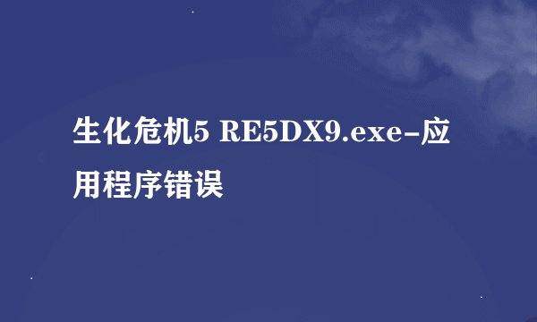 生化危机5 RE5DX9.exe-应用程序错误