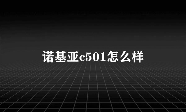 诺基亚c501怎么样