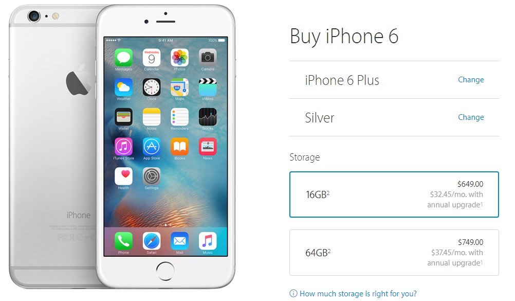苹果iphone6 在美国买多少钱