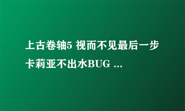 上古卷轴5 视而不见最后一步 卡莉亚不出水BUG 咋办啊.