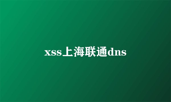 xss上海联通dns