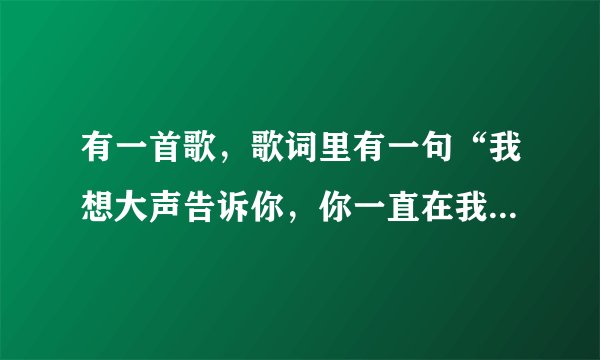 有一首歌，歌词里有一句“我想大声告诉你，你一直在我世界里 ”这首歌叫什么?