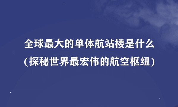 全球最大的单体航站楼是什么(探秘世界最宏伟的航空枢纽)