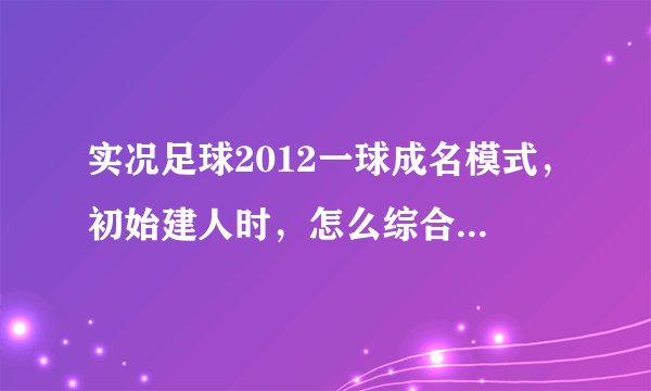 实况足球2012一球成名模式，初始建人时，怎么综合分才会高？我打中锋。
