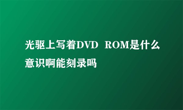 光驱上写着DVD  ROM是什么意识啊能刻录吗
