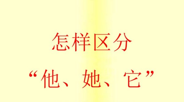 中文中“他、她、它”代词的用法