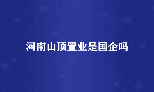 河南山顶置业是国企吗