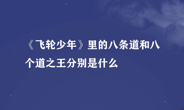《飞轮少年》里的八条道和八个道之王分别是什么