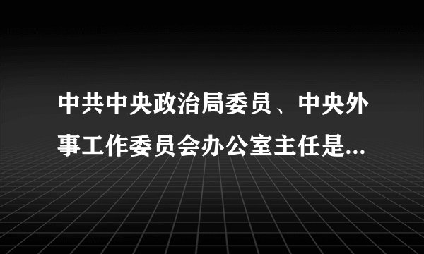 中共中央政治局委员、中央外事工作委员会办公室主任是什么级别