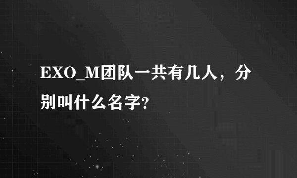 EXO_M团队一共有几人，分别叫什么名字？