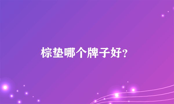 棕垫哪个牌子好？