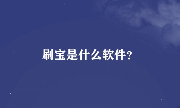刷宝是什么软件？