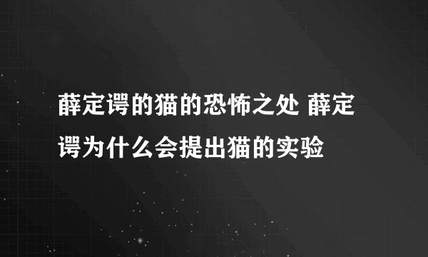 薛定谔的猫的恐怖之处 薛定谔为什么会提出猫的实验
