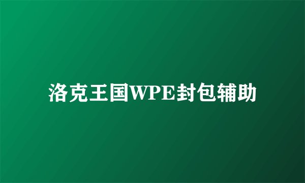 洛克王国WPE封包辅助