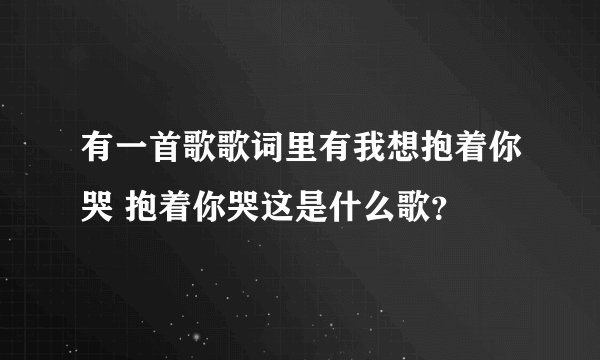有一首歌歌词里有我想抱着你哭 抱着你哭这是什么歌？