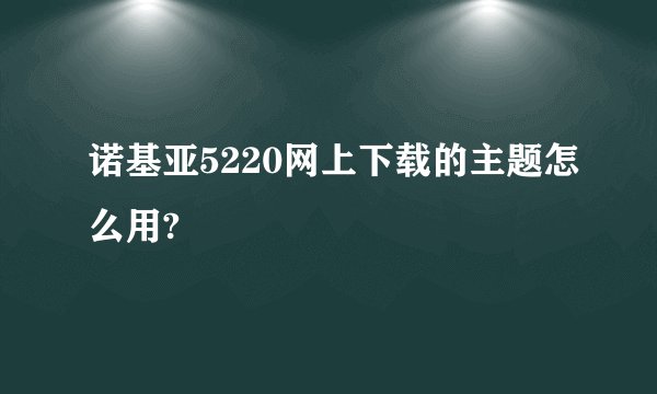 诺基亚5220网上下载的主题怎么用?