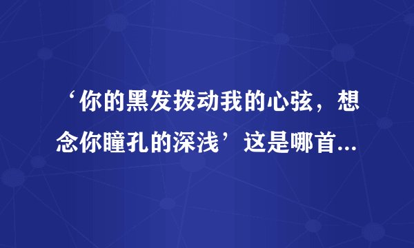 ‘你的黑发拨动我的心弦，想念你瞳孔的深浅’这是哪首歌的歌词