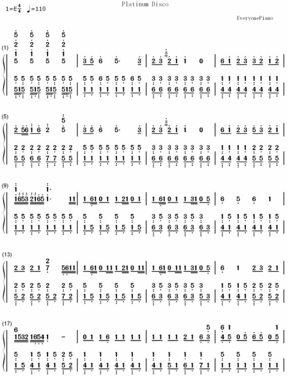 伪物语OP《白金ディスコ》简谱