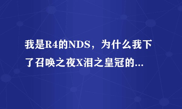 我是R4的NDS，为什么我下了召唤之夜X泪之皇冠的R4金手指，放在SYSTEM里，游戏里还是出不来。急急急！