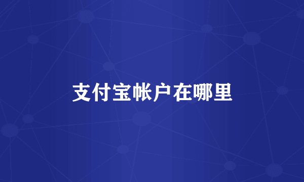 支付宝帐户在哪里