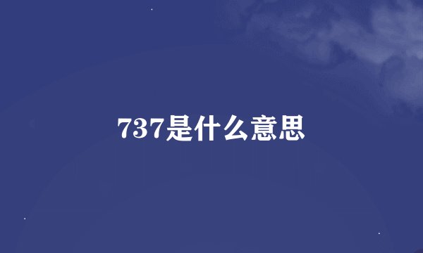 737是什么意思
