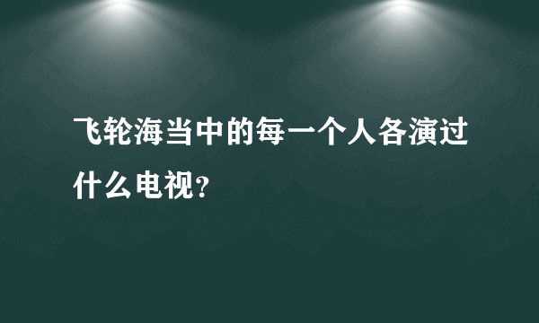 飞轮海当中的每一个人各演过什么电视？