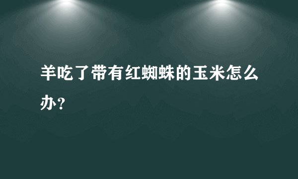 羊吃了带有红蜘蛛的玉米怎么办？