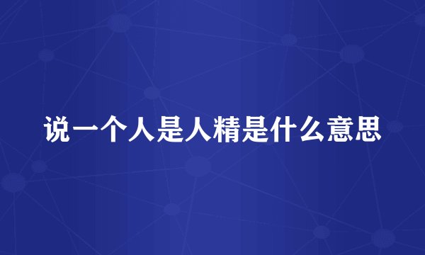 说一个人是人精是什么意思