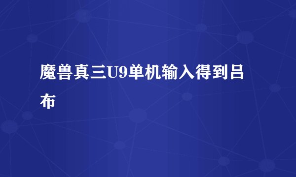 魔兽真三U9单机输入得到吕布