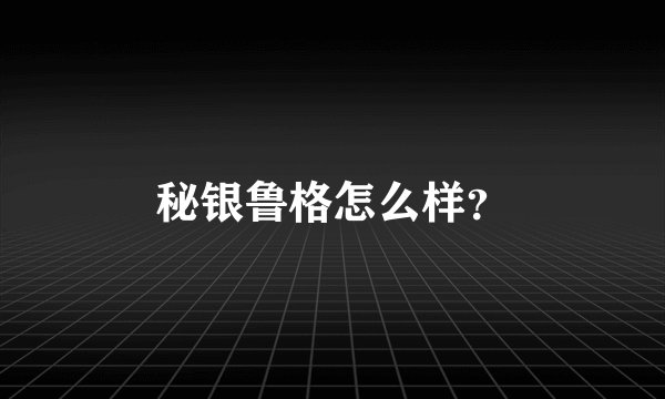 秘银鲁格怎么样？