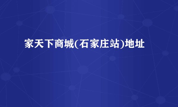 家天下商城(石家庄站)地址