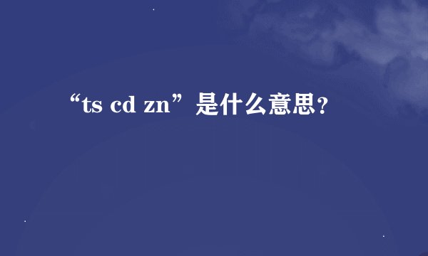 “ts cd zn”是什么意思？