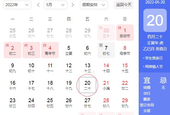 2022年5月20日是什么日子