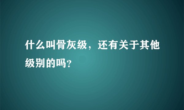 什么叫骨灰级，还有关于其他级别的吗？