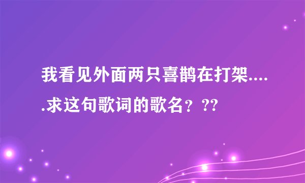 我看见外面两只喜鹊在打架.....求这句歌词的歌名？??
