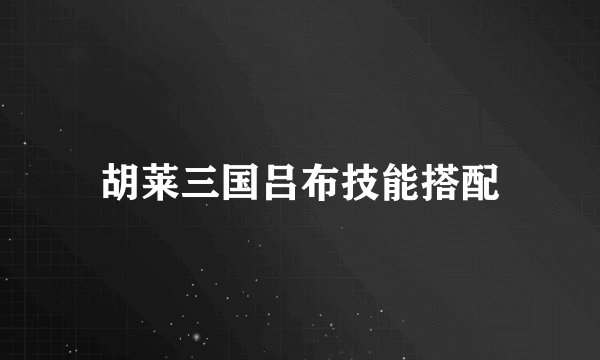 胡莱三国吕布技能搭配