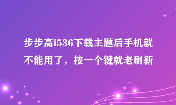 步步高i536下载主题后手机就不能用了，按一个键就老刷新